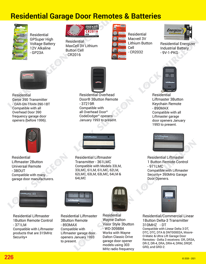 Garage door lift-assist guides overhead door remotes transmitters & code dodgers Airdrie.