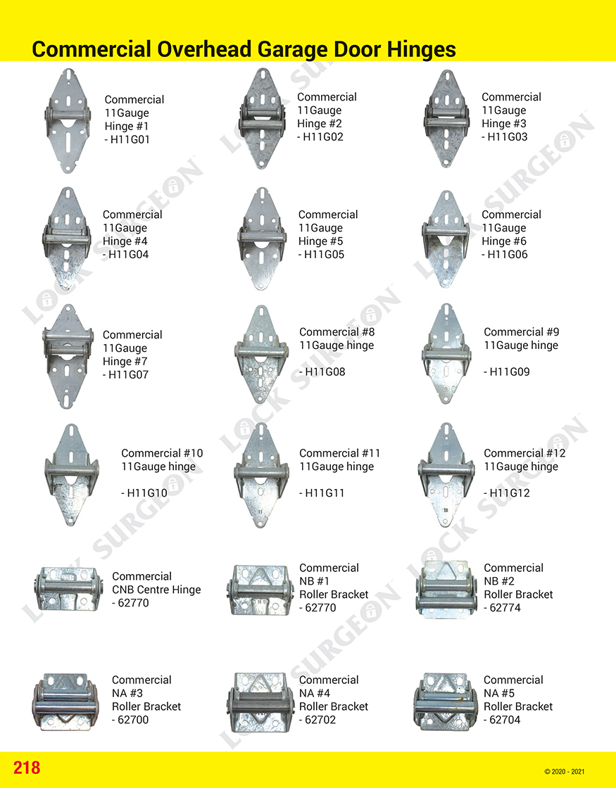 Garage door coils commercial overhead door parts hinges rollers & brackets Airdrie.