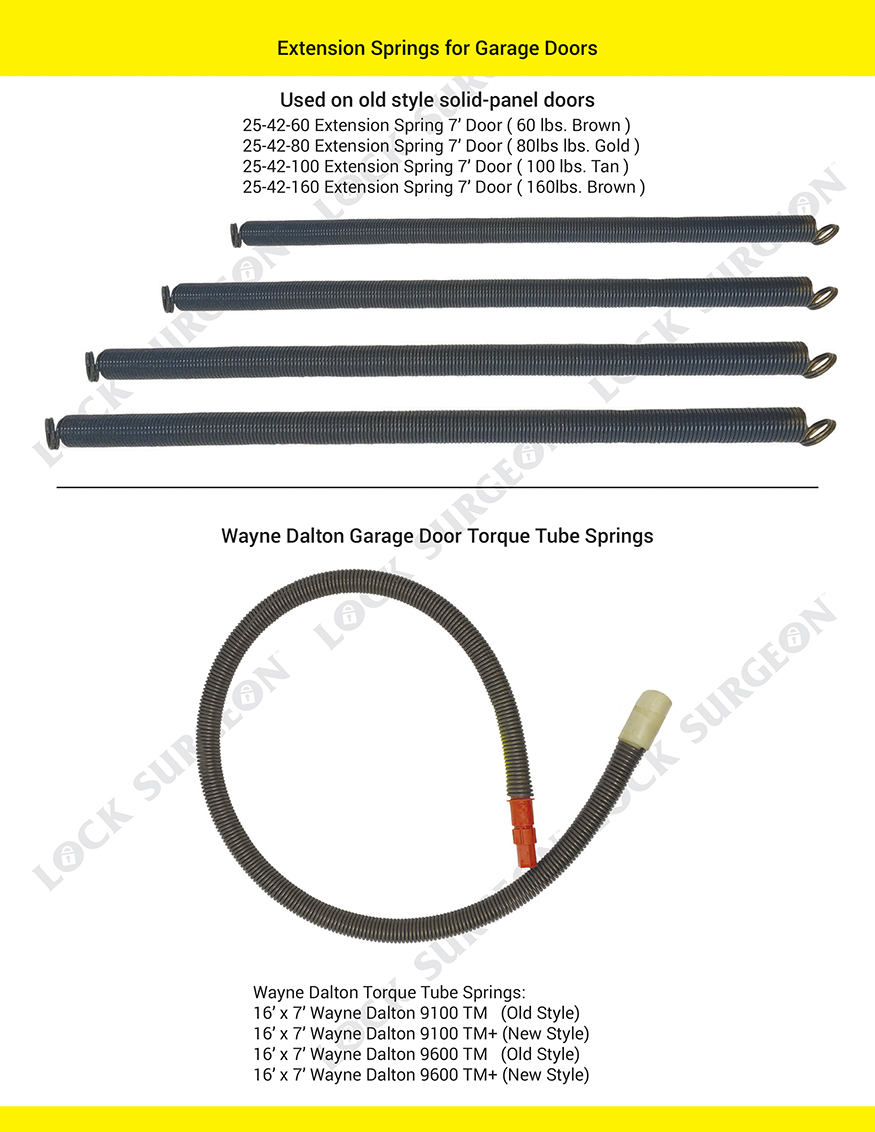 Garage door coils residential extension springs Airdrie.