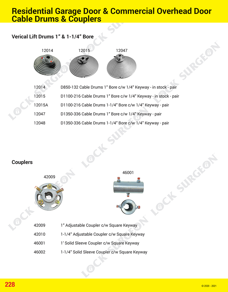 Airdrie Garage door weatherseal cable drums vertical-lift drums & couplers.