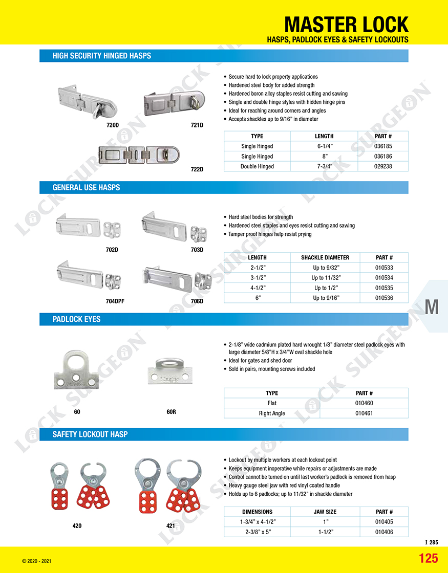 Airdrie Padlocks Lock-Hasps-Padlock Eyes and Safety Lockouts