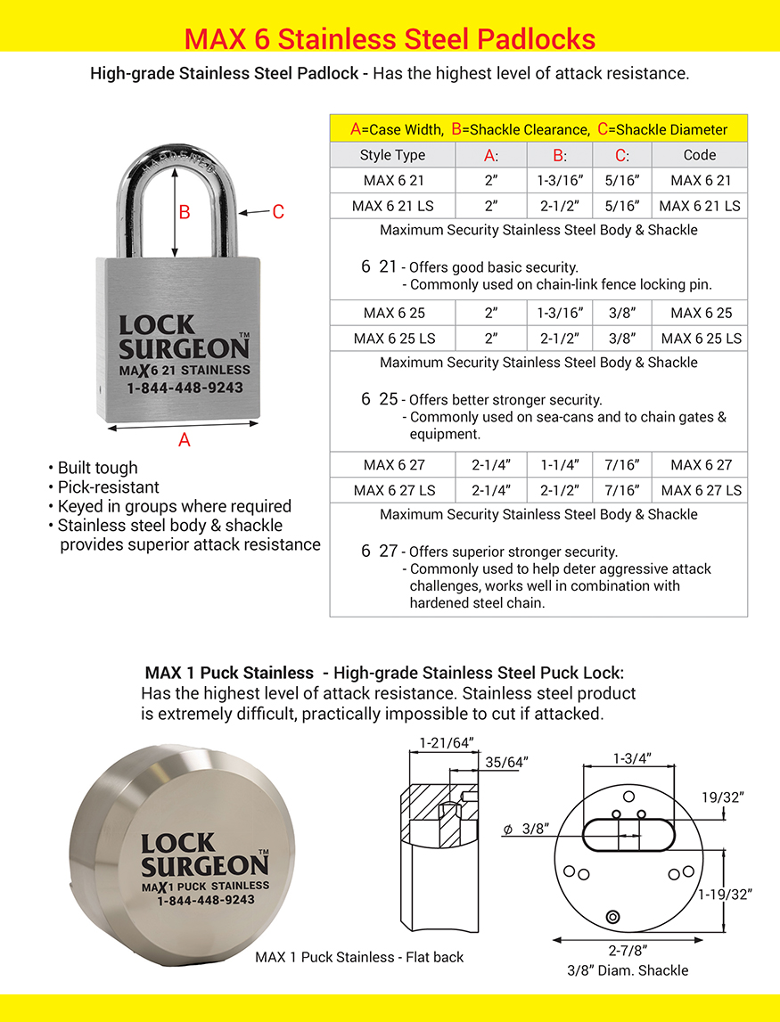 High-grade stainless steel padlocks Airdrie.