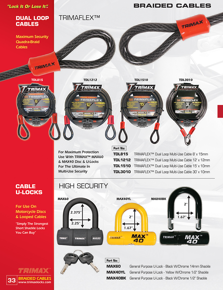 Airdrie Braided cables dual-loop cable maximum security quadra-braid cables.