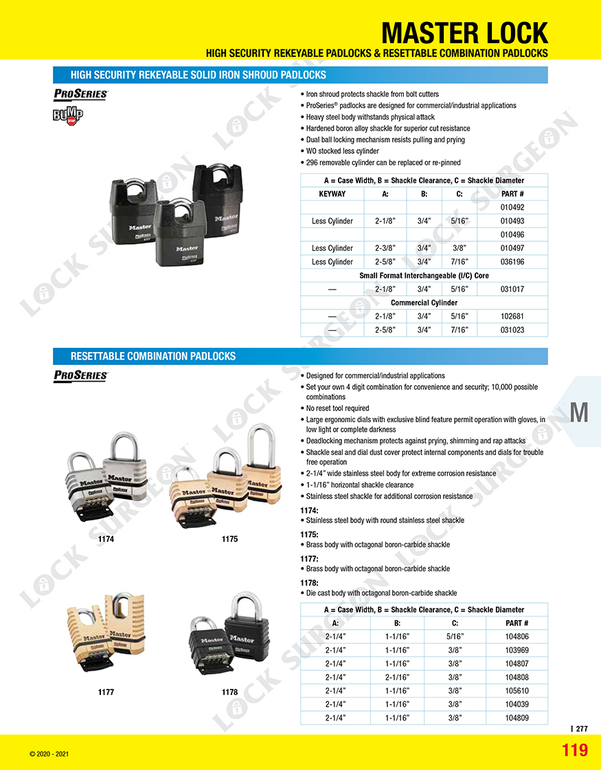 Padlocks-Master Lock High Security Rekeyable Padlocks and Resettable Combination Padlocks Banff