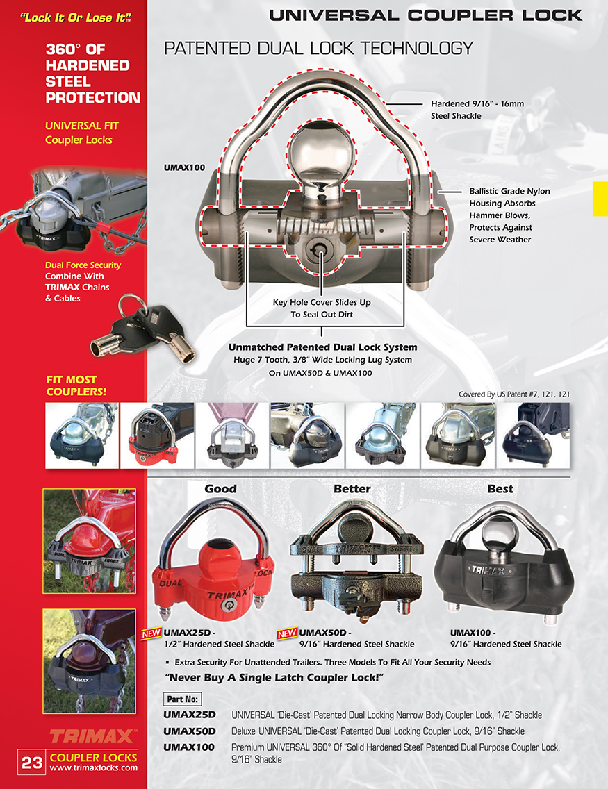 Trailer hitch tongue locks universal coupler locks with dual lock technology Blackfalds.