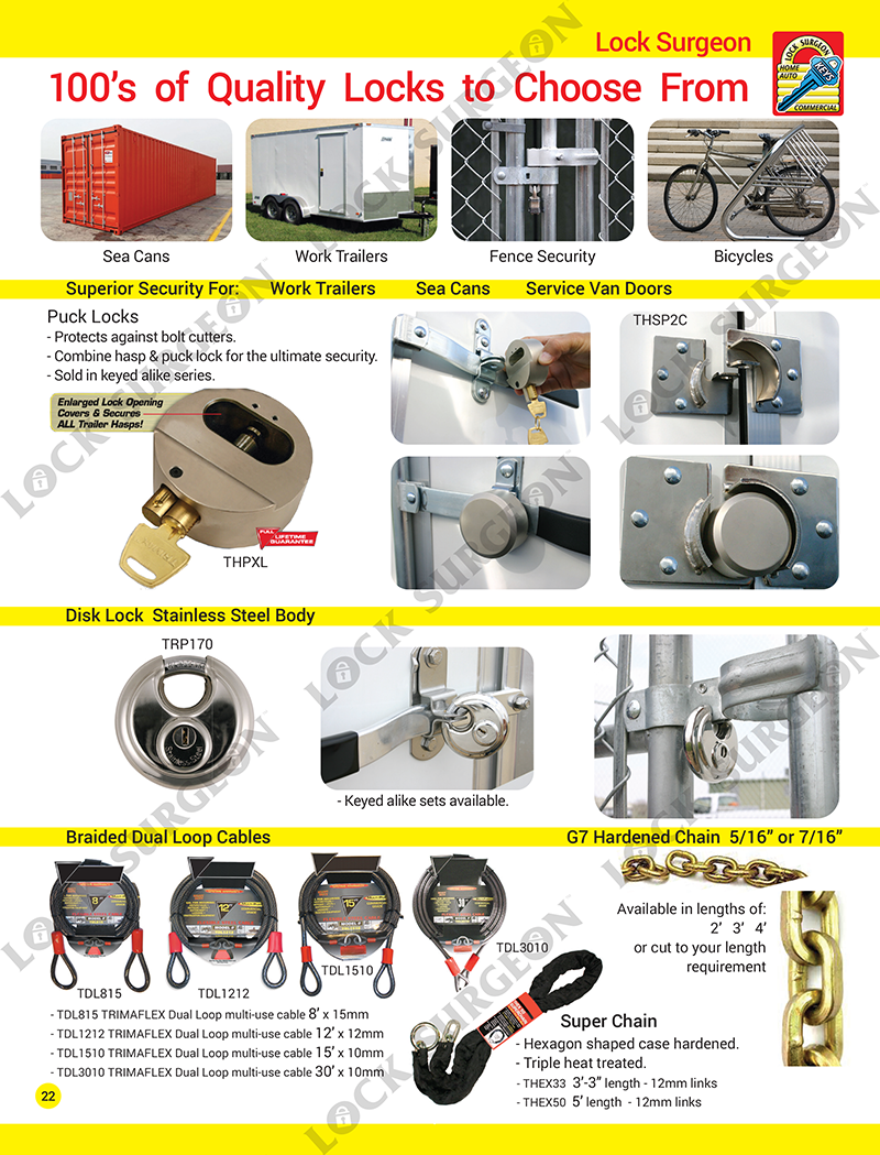 A variety of Quality lock styles to lock & secure your residential, commercial or industrial items Cochrane.