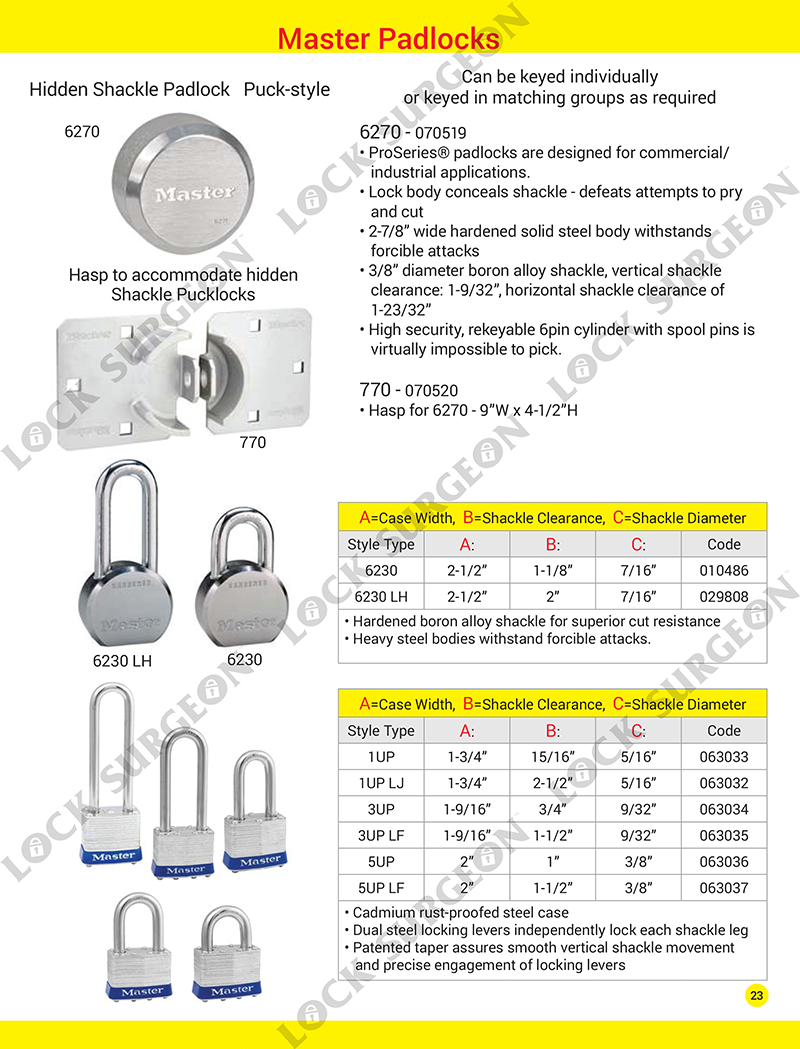 Cochrane Master padlock & puck-lock solutions available & ready to ship to your location.