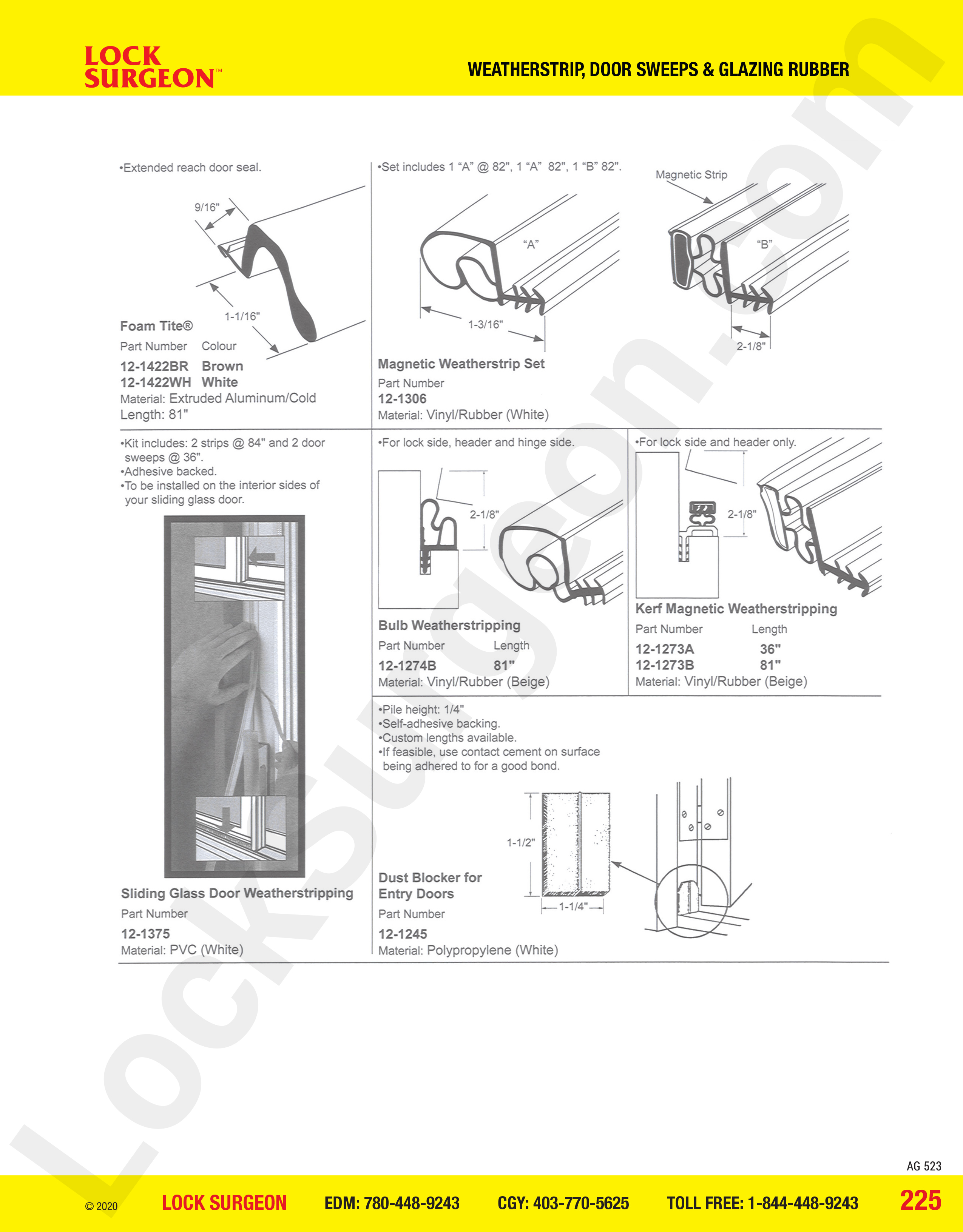 Olds Magnetic door weatherstrip Foam-Tite® sliding glass door weatherstrip dust blockers.