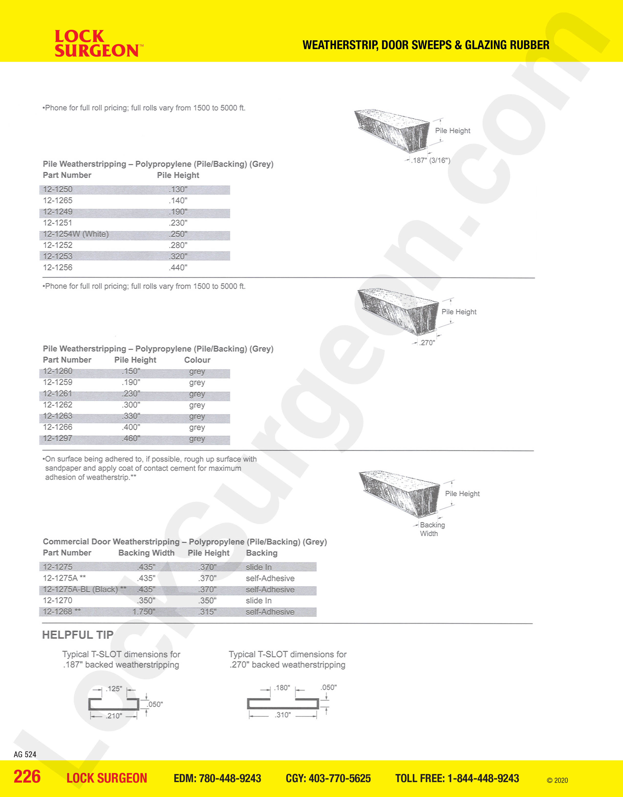 Polypropylene weatherstrip St. Albert.