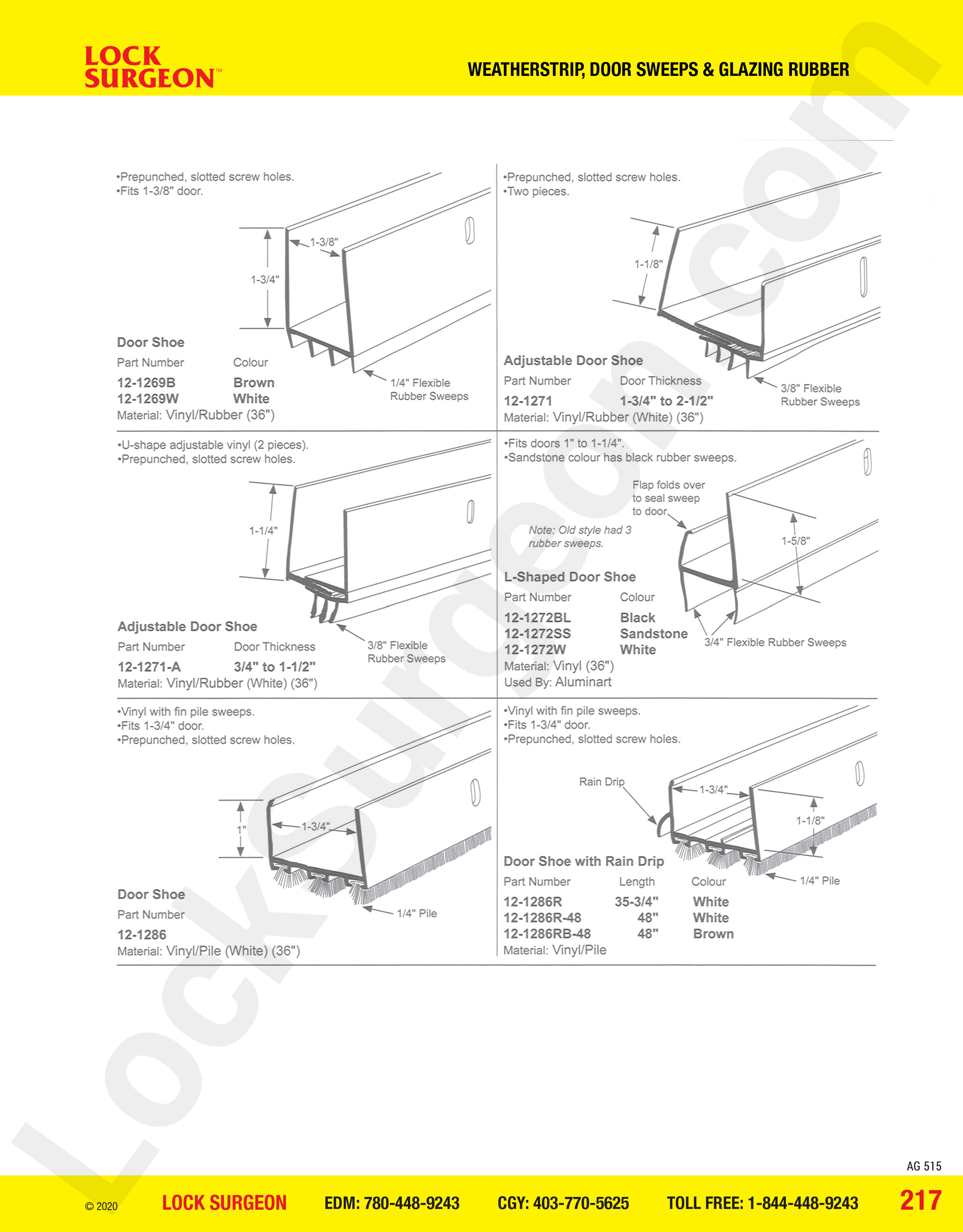 Salmon Arm bottom of door sweep shoe door base weatherseal.