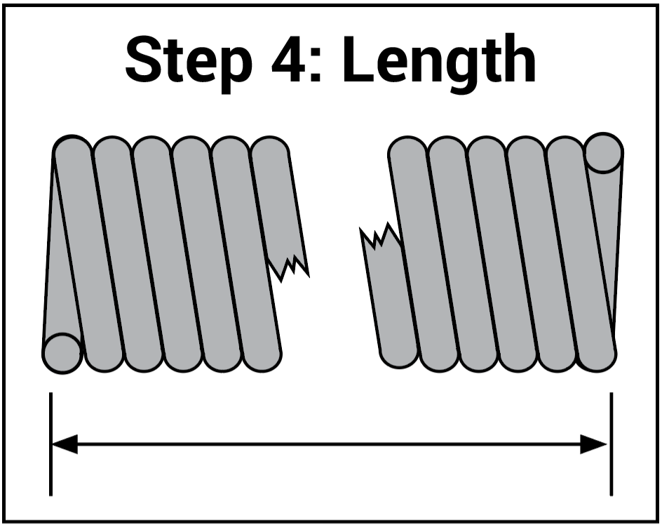 Measuring garage door coils coil length.