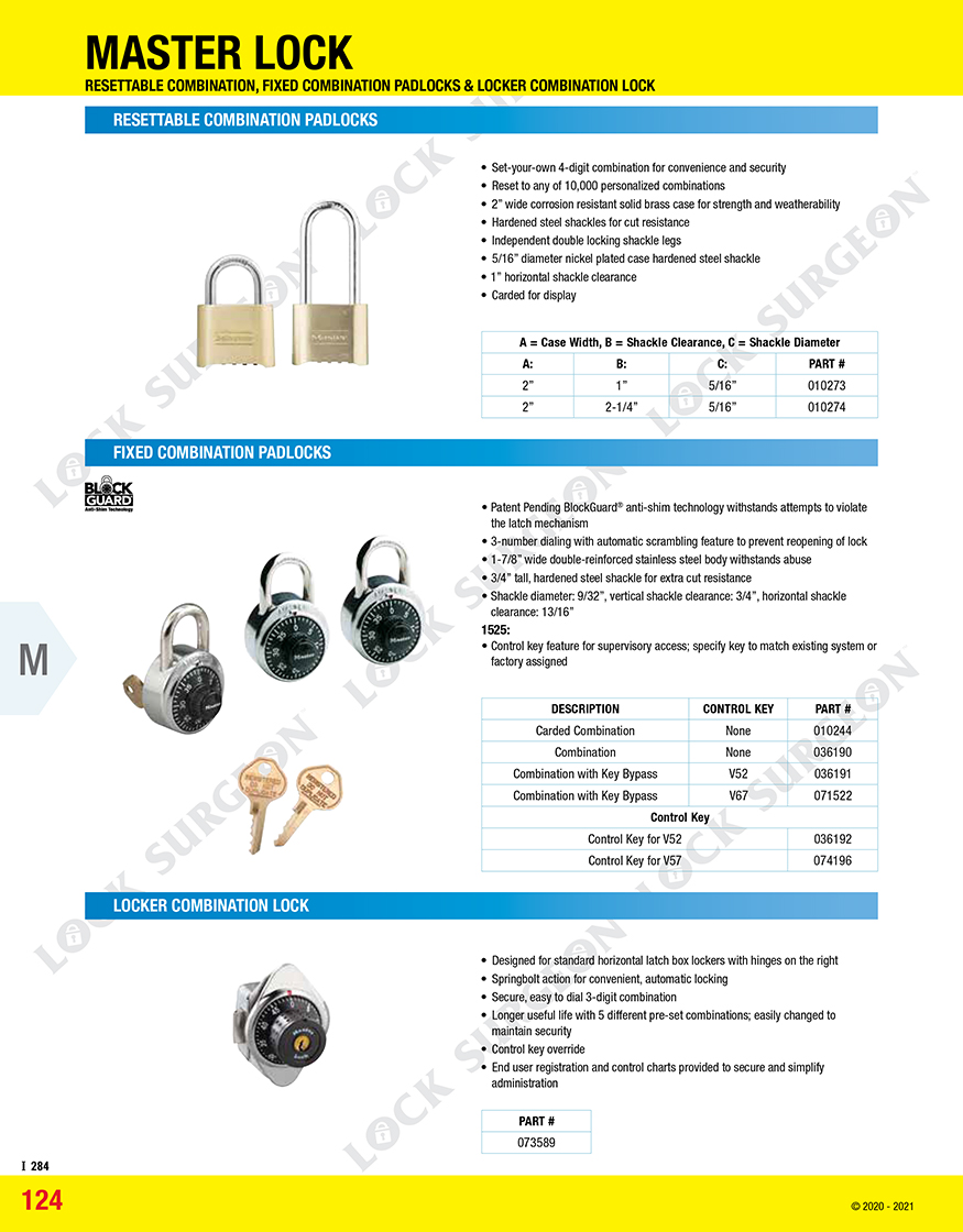 Padlocks-Master Lock-Resettable Combination-Fixed Combination Padlocks and Locker Combination Lock