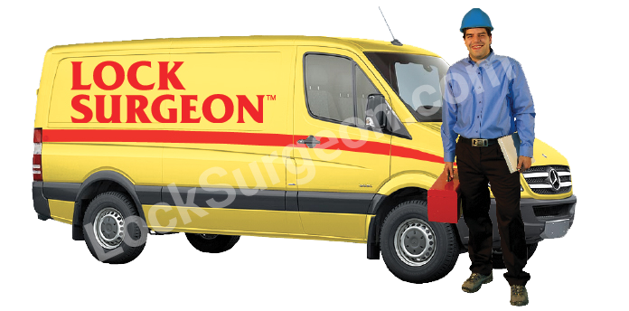 Lock Surgeon service vehicle & technician.